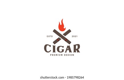 cigar cross with fire logo symbol vector icon illustration graphic design