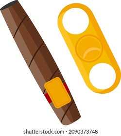 Cigar cutter, illustration, vector on a white background.