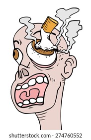 cigar in eye