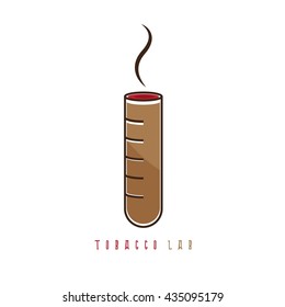 cigar in the flask vector illustration in tobacco lab concept