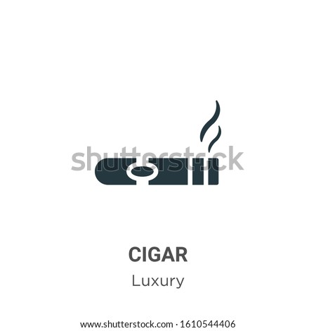 Cigar glyph icon vector on white background. Flat vector cigar icon symbol sign from modern luxury collection for mobile concept and web apps design.