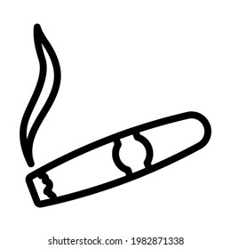Cigar Icon. Editable Bold Outline Design. Vector Illustration.