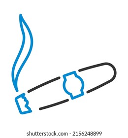 Cigar Icon. Editable Bold Outline With Color Fill Design. Vector Illustration.