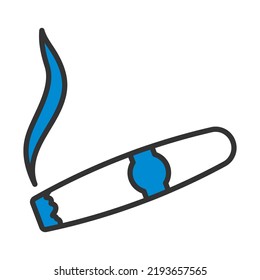 Cigar Icon. Editable Bold Outline With Color Fill Design. Vector Illustration.