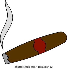 Cigar Icon. Editable Outline With Color Fill Design. Vector Illustration.