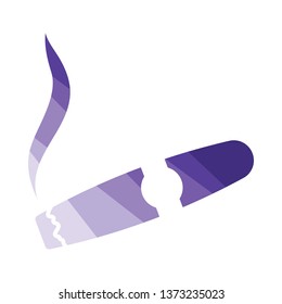 Cigar icon. Flat color design. Vector illustration.