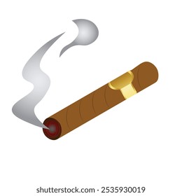 Icono de cigarro. Producto de tabaco de lujo aislado sobre fondo blanco