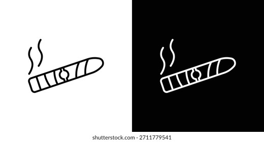 Esquema del icono del cigarro. Vector aislado pictograma para el Web