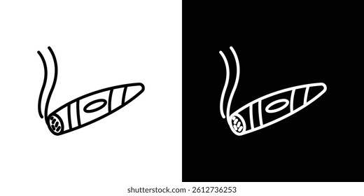 Cigar icon set. Black illustration isolated for graphic and web design