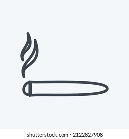 Cigar Icon in trendy line style isolated on soft blue background