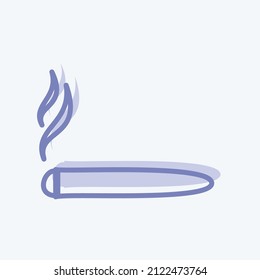 Cigar Icon in trendy two tone style isolated on soft blue background