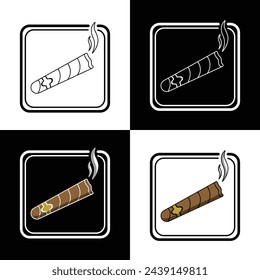 Cigar icon with various color variations
