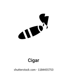 Cigar icon vector isolated on white background, logo concept of Cigar sign on transparent background, filled black symbol