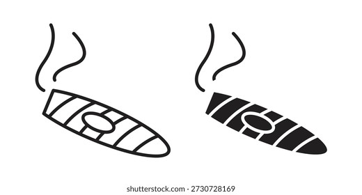 Iconos de cigarro para el diseño. Trazo fácilmente editable. Diseño plano moderno.