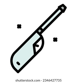 Vector de contorno de icono de la navaja de puros. Humo de tabaco. Color de la salud de la cámara