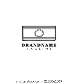 etiqueta de cigarro caricatura icono plantilla de logo simple negro aislado ilustración de vector aislado