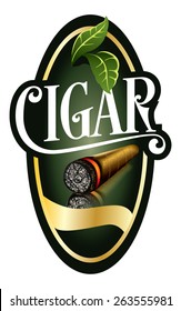 Cigar Label Sign Logo Tobacco Menu Cigarette