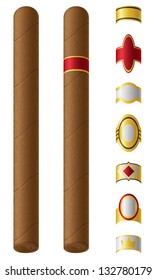 cigar labels for them vector illustration isolated on white background