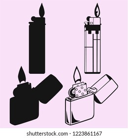 cigar lighter, vector silhouette isolated