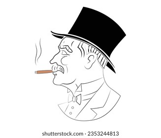 diseño del logo de cigar man con cabeza negra y cigarro
