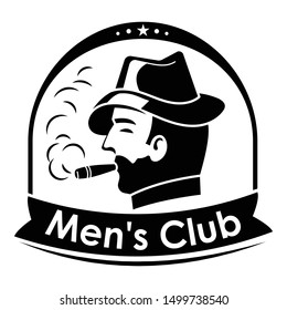 Cigar men club logo. Simple illustration of cigar men club vector logo for web design isolated on white background