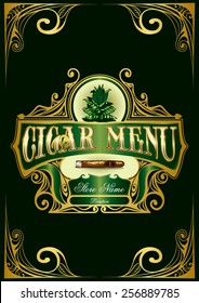 Cigar Menu Sign List Luxury Premium Cigarette Tobacco