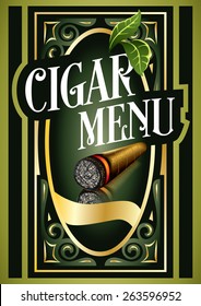 Cigar Menu Sign List Luxury Premium Cigarette Tobacco