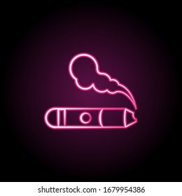 Cigar neon icon. Simple thin line, outline vector of dia de muertos icons for ui and ux, website or mobile application