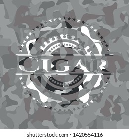 Cigar on grey camo texture