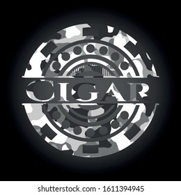 Cigar on grey camouflage pattern
