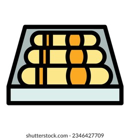 Cigar pack box icon outline vector. Smoke filter. Smoke vape color flat