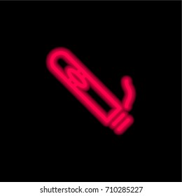 Cigar red glowing neon ui ux icon. Glowing sign logo vector
