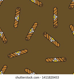 cigar seamless doodle pattern illustration