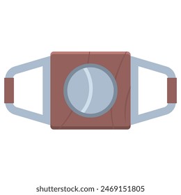Cigar slicing tool vector cartoon illustration isolated on a white background.