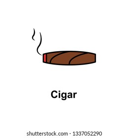 Cigar, smoke icon. Element of Cinco de Mayo color icon. Premium quality graphic design icon. Signs and symbols collection icon for websites, web design, mobile app