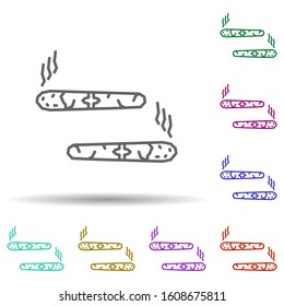 Cigar, smoke multi color style icon. Simple thin line, outline vector of dia de muertos icons for ui and ux, website or mobile application