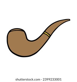 Cigar smoke pipe icon outline vector. Old smoker. Smoking art