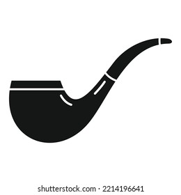 Cigar smoke pipe icon simple vector. Old smoker. Smoking art