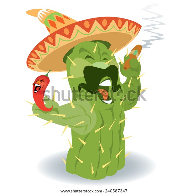 Cigar Smoking Cactus Stock Vector Royalty Free 240587347