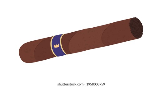Cigar. Tobacco products. Vector illustration.