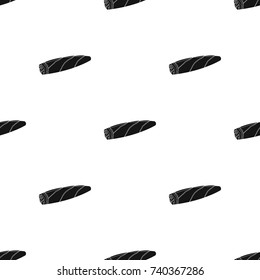 Cigar, twisted tobacco leaf. Smoldering cigar single icon in black style vector symbol stock illustration web.