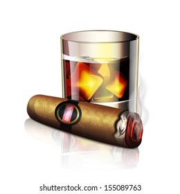 Cigar And Whiskey Icon 