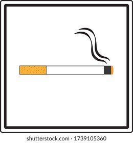 Cigaret sign, symbol, Vector pictogram