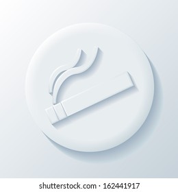Cigarette 3D Paper Icon on a white background