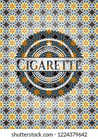 Cigarette arabic style badge. Arabesque decoration.