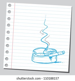 Cigarette in ashtray