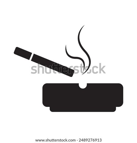 cigarette ashtray icon vector illustration logo design