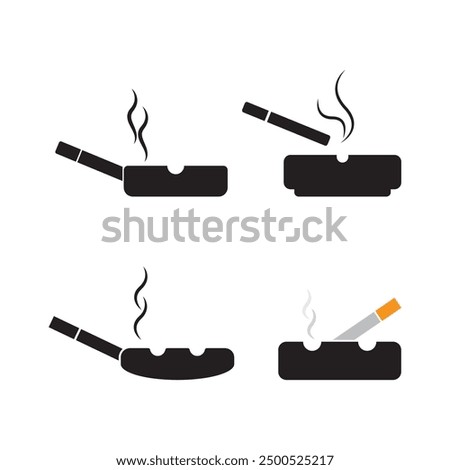 cigarette ashtray icon vector illustration logo design