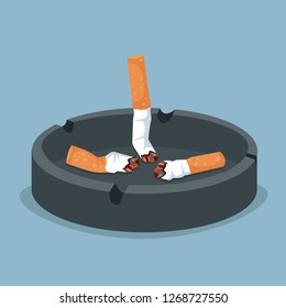 Cigarette in ashtray vector