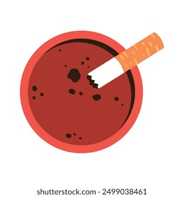 cigarette in ashtray vector illustration